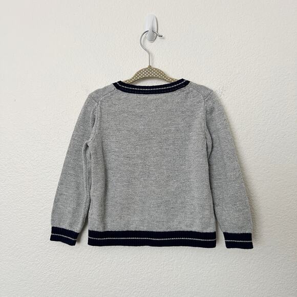 [Janie and Jack] Classic Heather Gray The Bulldog Sweater Crew Neck Size 18-24M - Picture 3 of 12
